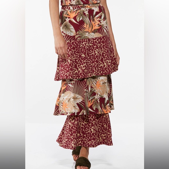 Petite Tropical Tiered Maxi Skirt - Picture 4 of 4